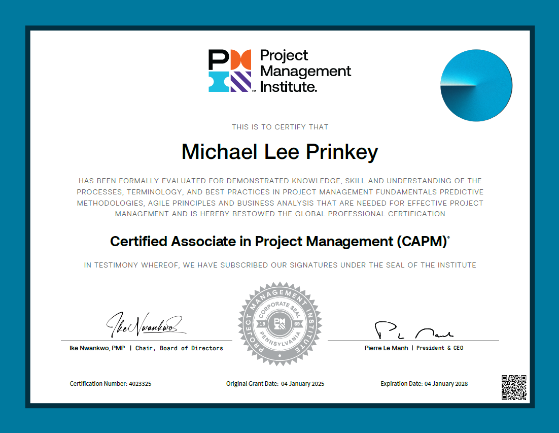 CAPM Michael Lee Prinkey